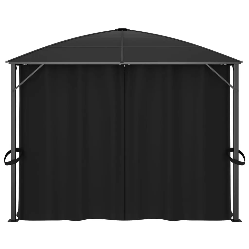 Gazebo with Curtains 400x300x265 cm Anthracite 48601