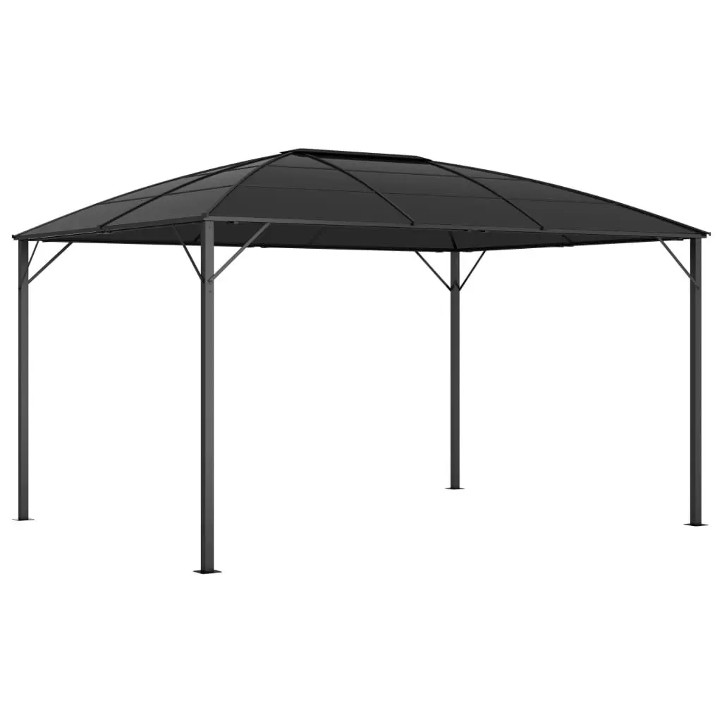 Gazebo with Curtains 400x300x265 cm Anthracite 48601