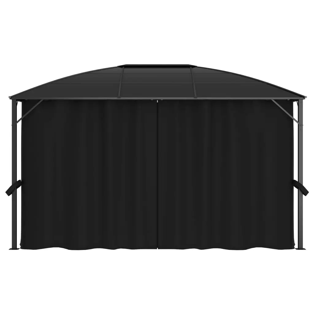 Gazebo with Curtains 400x300x265 cm Anthracite 48601