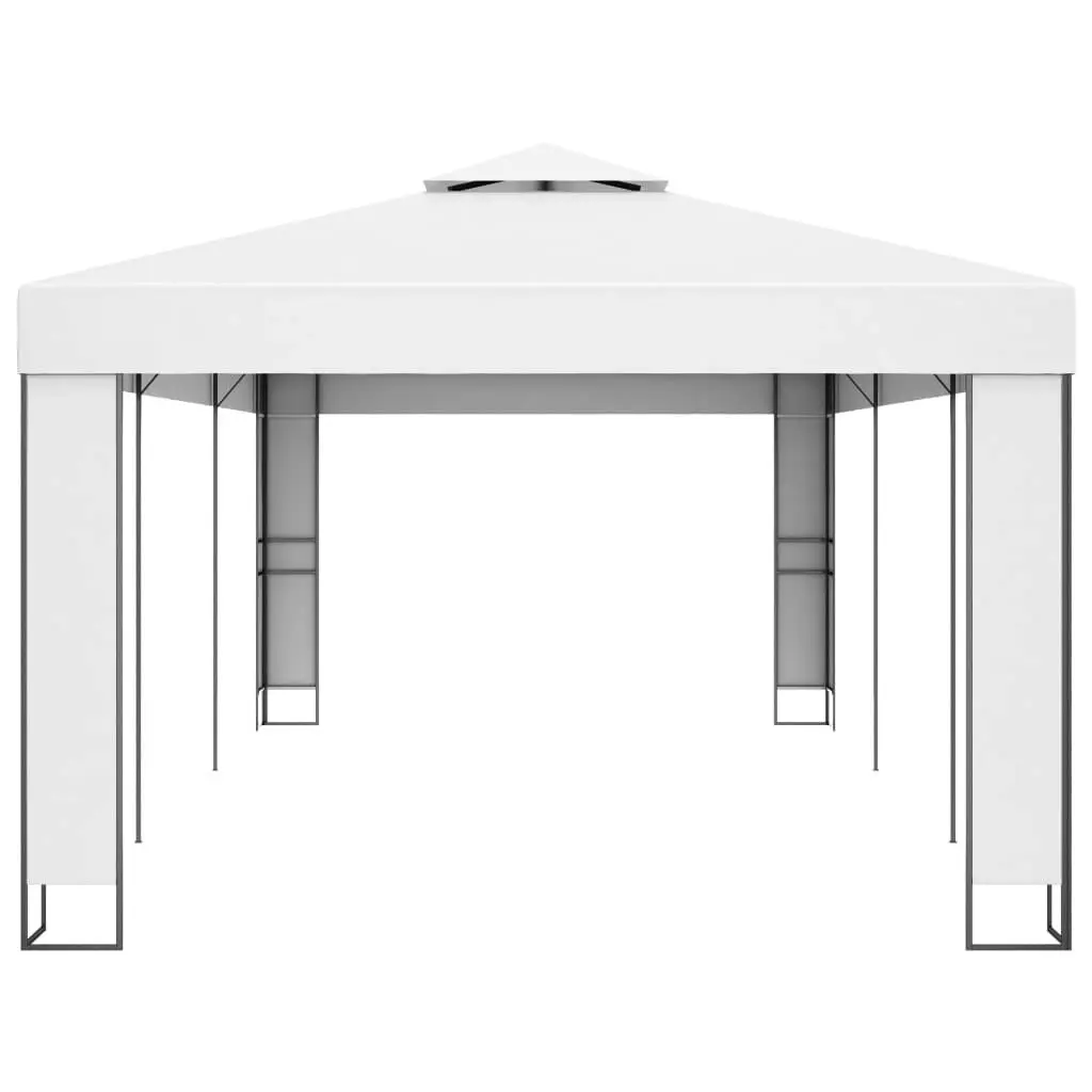 Gazebo with Double Roof 3x6 m White 47951