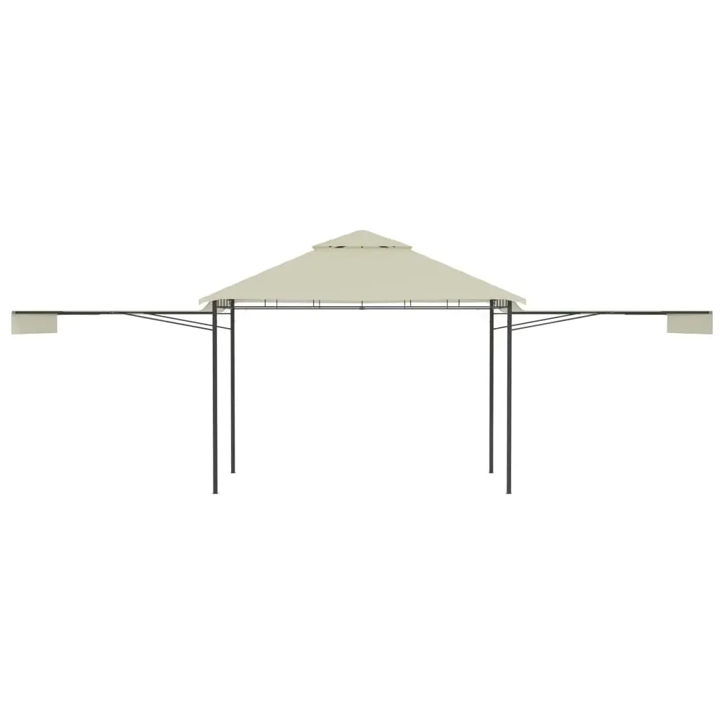 Gazebo with Double Extended Roofs 3x3x2.75 m Cream 180 g/m?? 48003