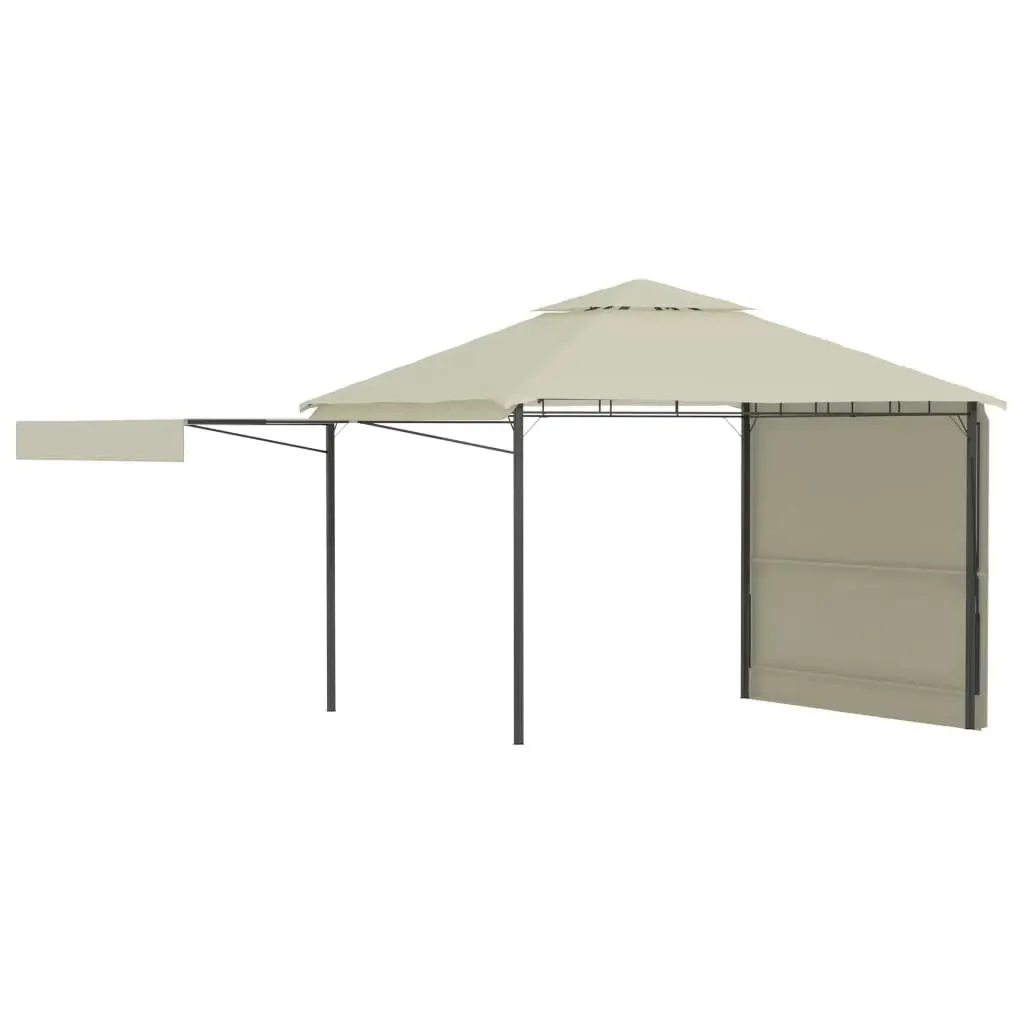 Gazebo with Double Extended Roofs 3x3x2.75 m Cream 180 g/m?? 48003