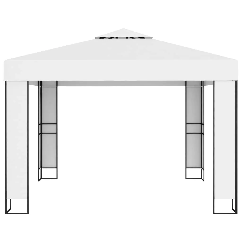 Gazebo with Double Roof 3x3 m White 47950