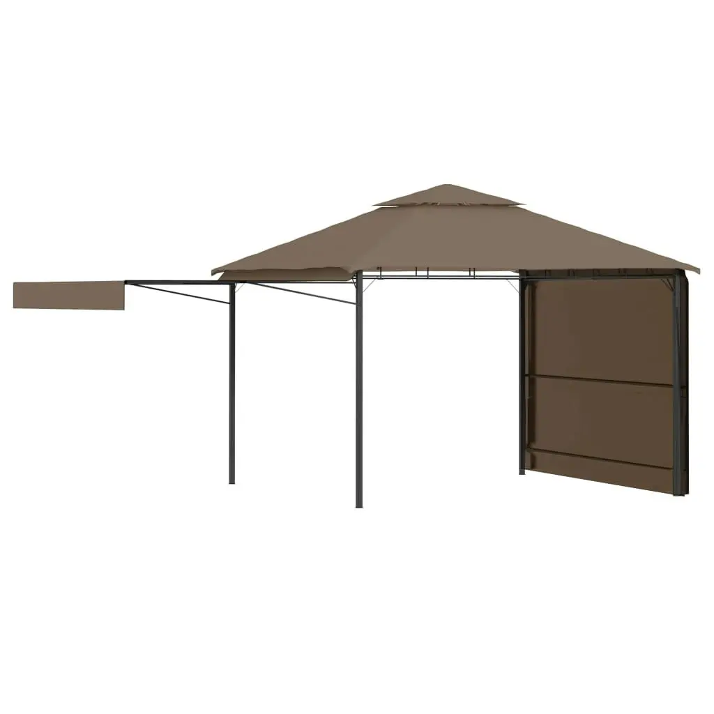 Gazebo with Double Extending Roofs 3x3x2.75 m Taupe 180g/mÂ² 312268