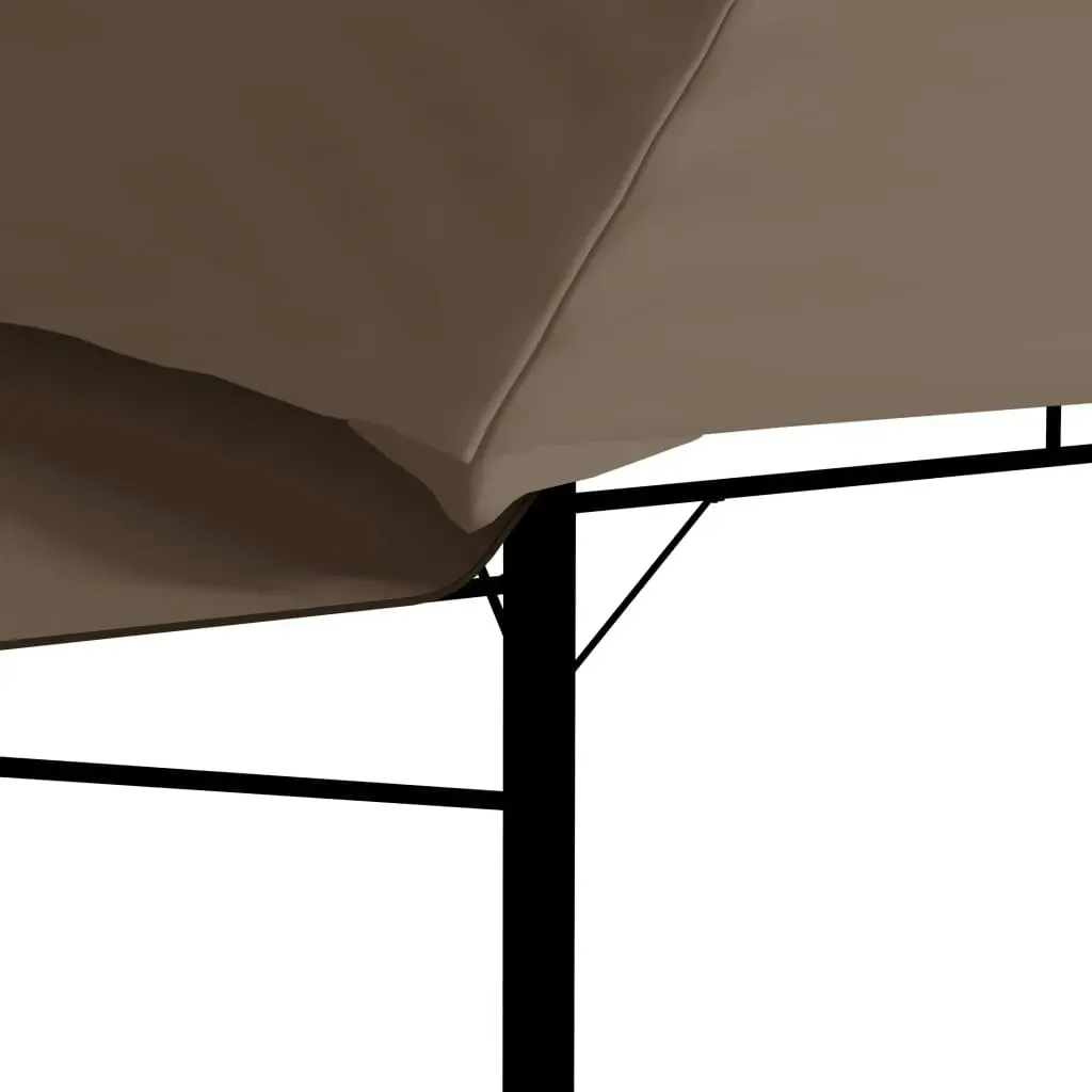 Gazebo with Double Extending Roofs 3x3x2.75 m Taupe 180g/mÂ² 312268