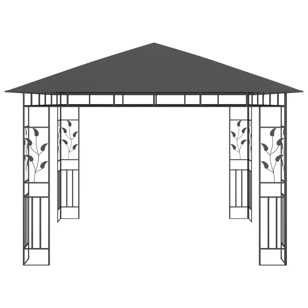 Gazebo with Mosquito Net 3x3x2.73 m Anthracite 180 g/mÂ² 47972