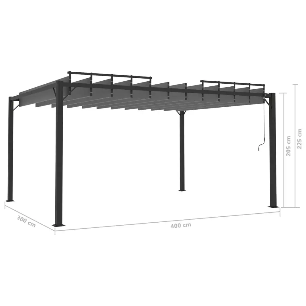 Gazebo with Louvered Roof 3x4 m Anthracite Fabric and Aluminium 313929