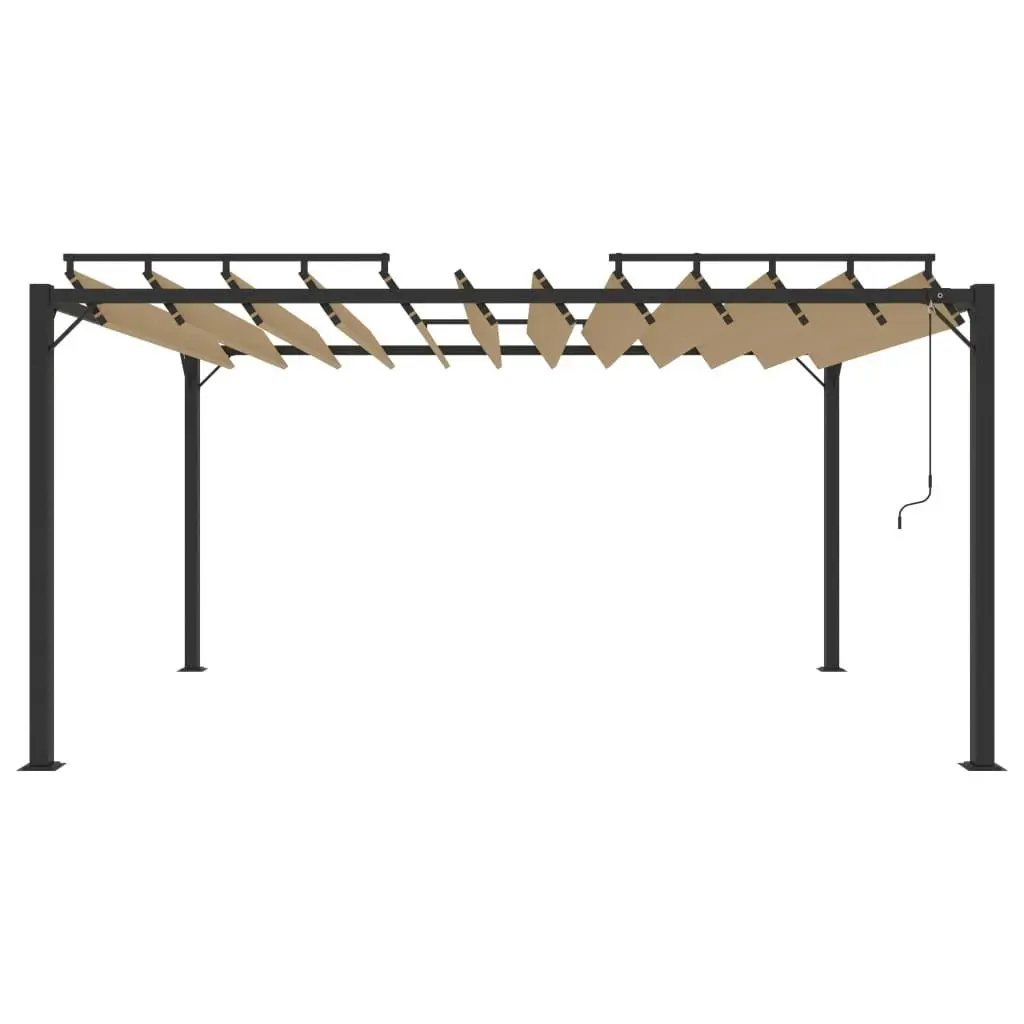 Gazebo with Louvered Roof 3x4 m Taupe Fabric and Aluminium 313928