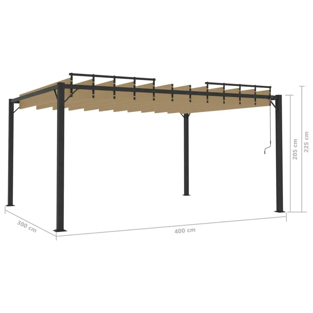 Gazebo with Louvered Roof 3x4 m Taupe Fabric and Aluminium 313928