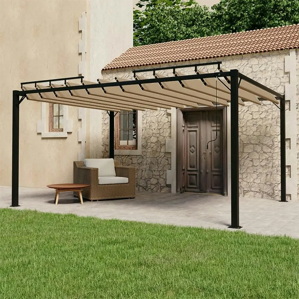 Gazebo with Louvered Roof 3x4 m Taupe Fabric and Aluminium 313928