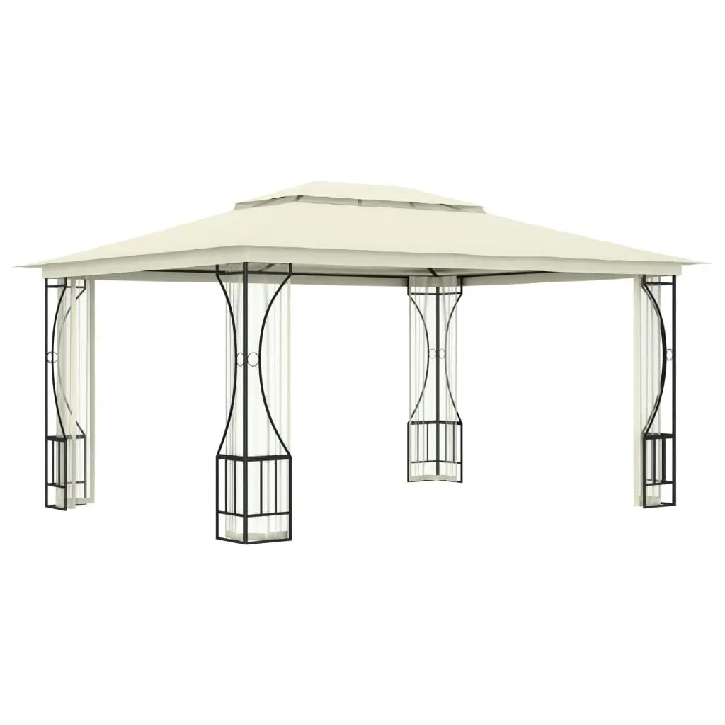 Gazebo with Nets 300x400x265 cm Cream 48596