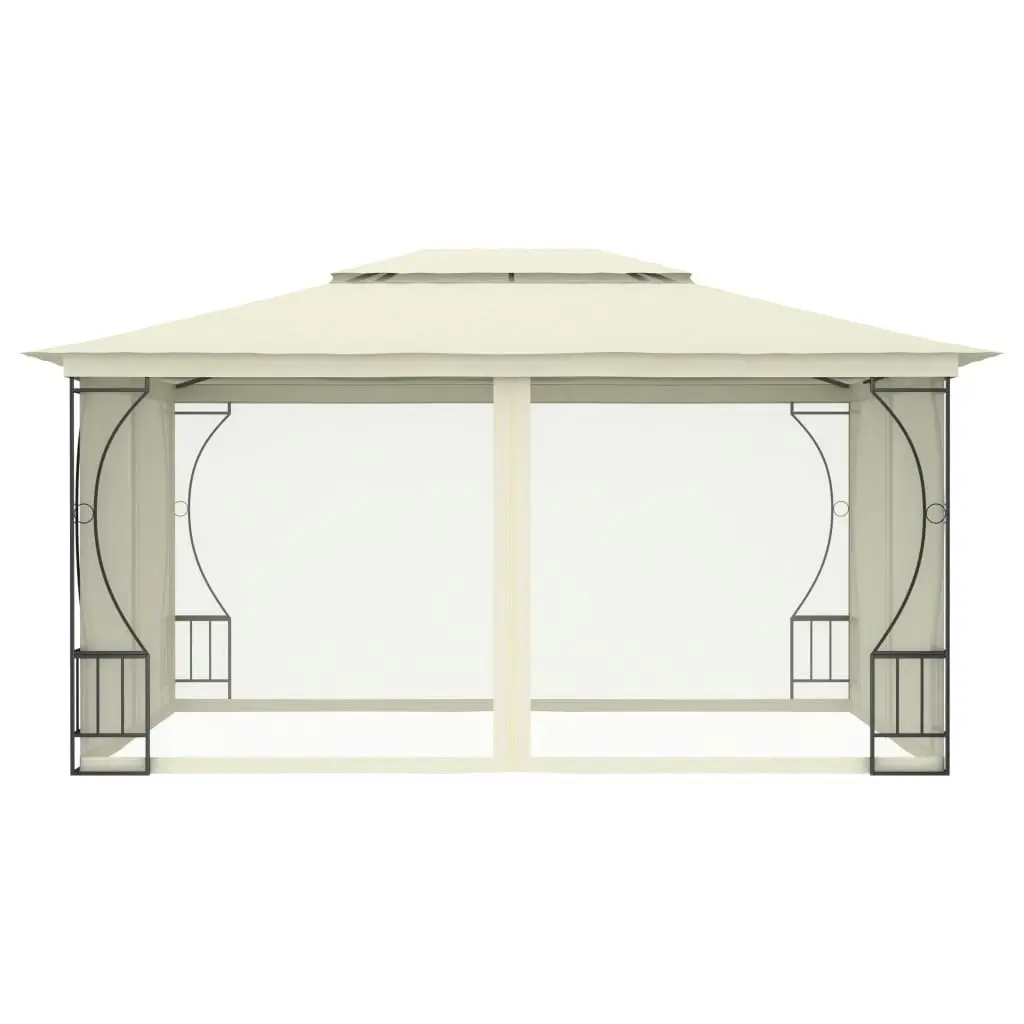 Gazebo with Nets 300x400x265 cm Cream 48596