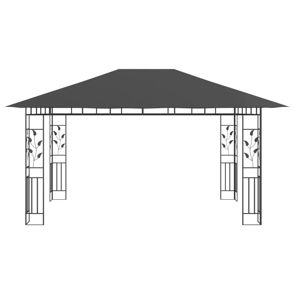 Gazebo with Mosquito Net 4x3x2.73 m Anthracite 180 g/m?? 47973