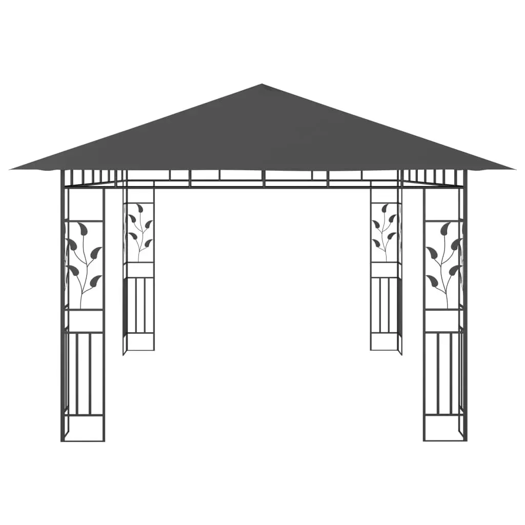 Gazebo with Mosquito Net 4x3x2.73 m Anthracite 180 g/m?? 47973