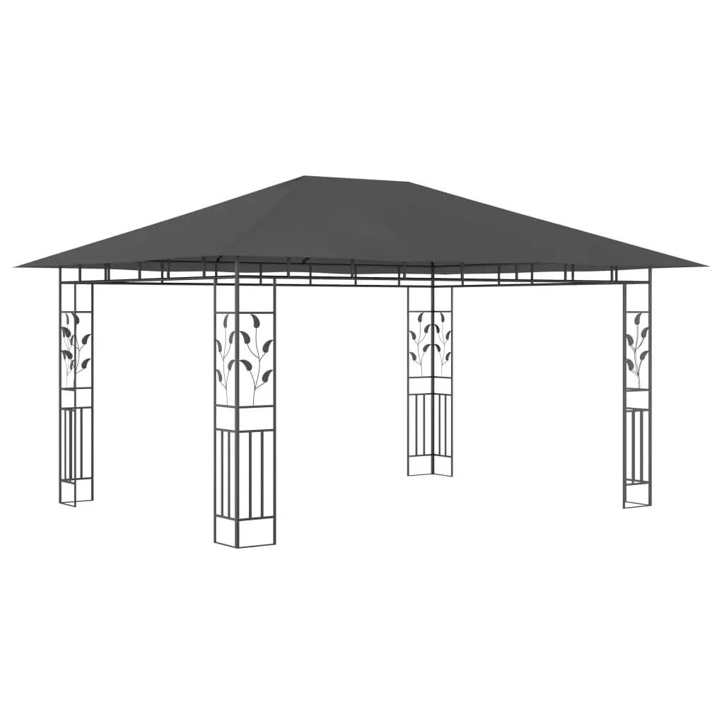 Gazebo with Mosquito Net 4x3x2.73 m Anthracite 180 g/m?? 47973