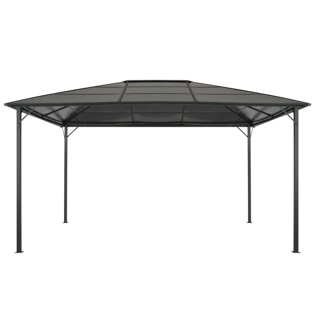 Gazebo with Roof Aluminium 4x3x2.6 m Black 44643