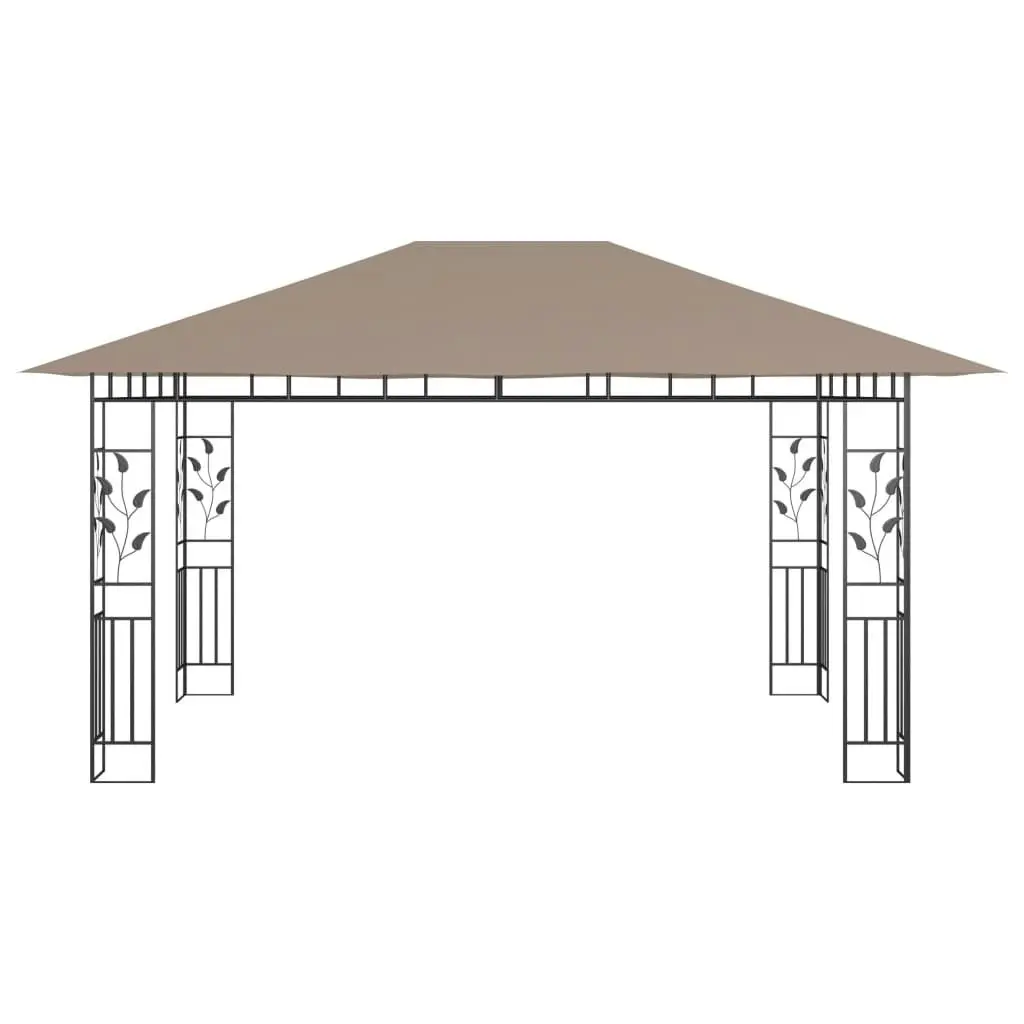 Gazebo with Mosquito Net 4x3x2.73 m Taupe 180 g/mÂ² 312252