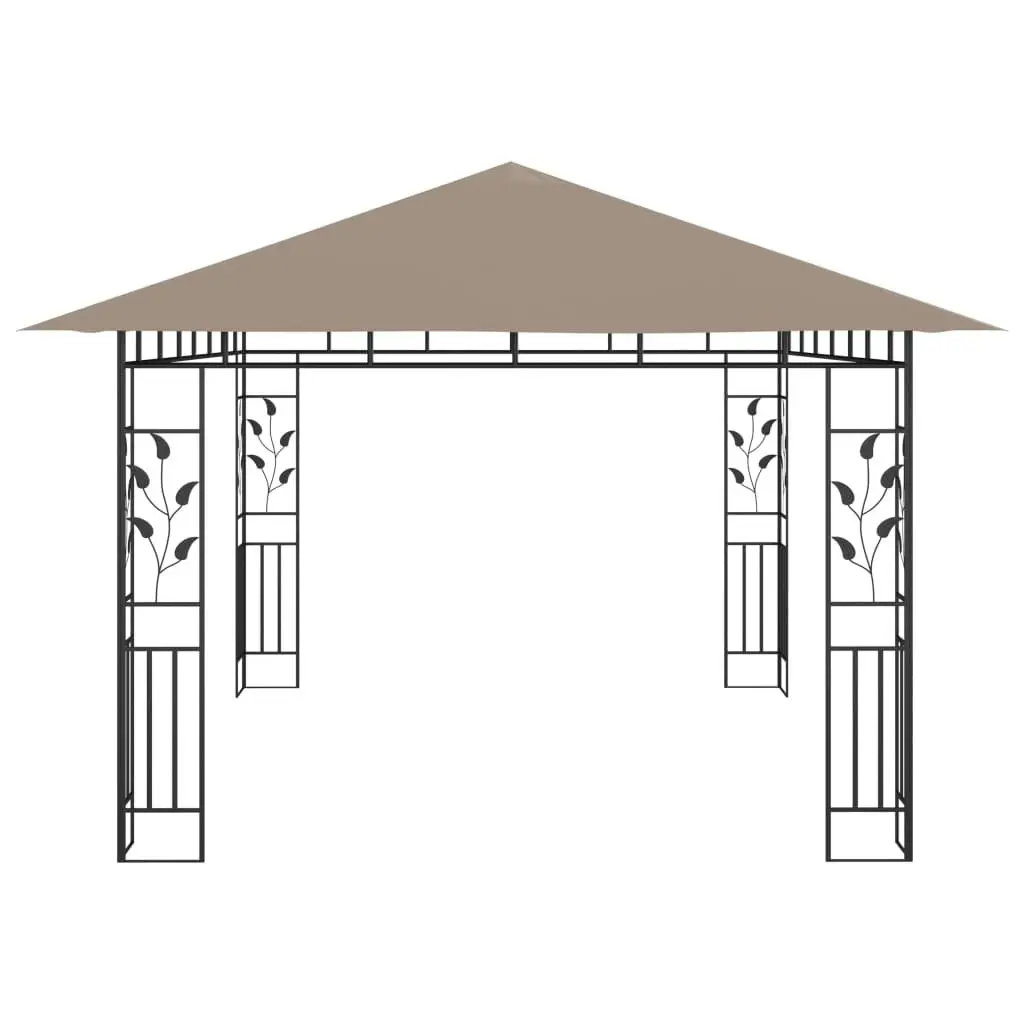 Gazebo with Mosquito Net 4x3x2.73 m Taupe 180 g/mÂ² 312252