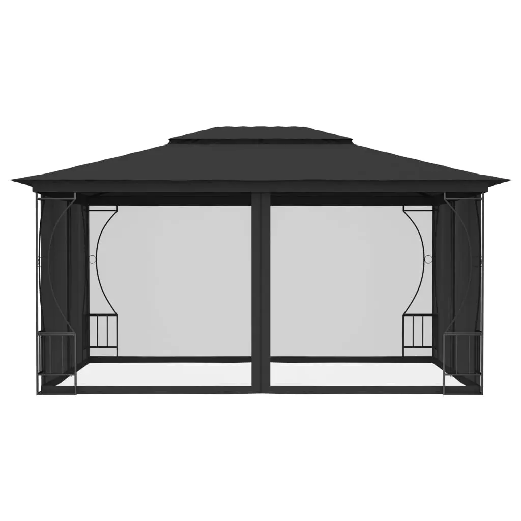 Gazebo with Nets 300x400x265 cm Anthracite 48598