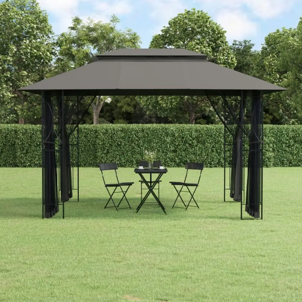 Gazebo with Sidewalls Anthracite 400x300x270 cm Steel 360144