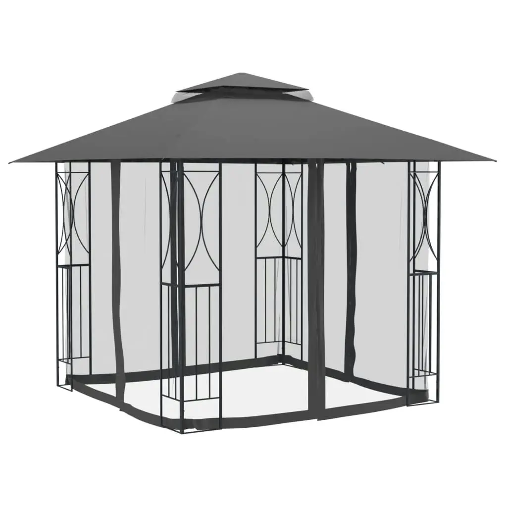 Gazebo with Sidewalls Anthracite 300x300x270 cm Steel 360143