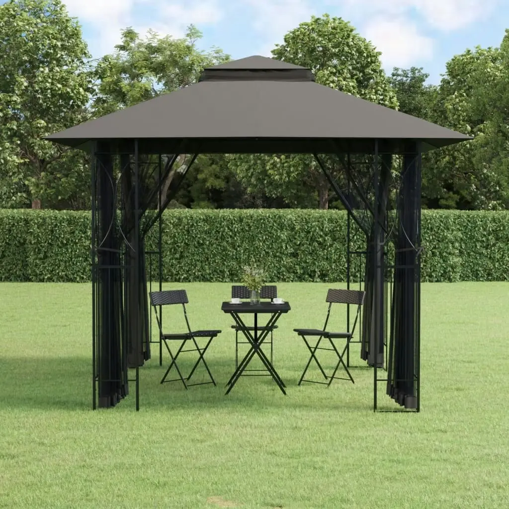 Gazebo with Sidewalls Anthracite 300x300x270 cm Steel 360143