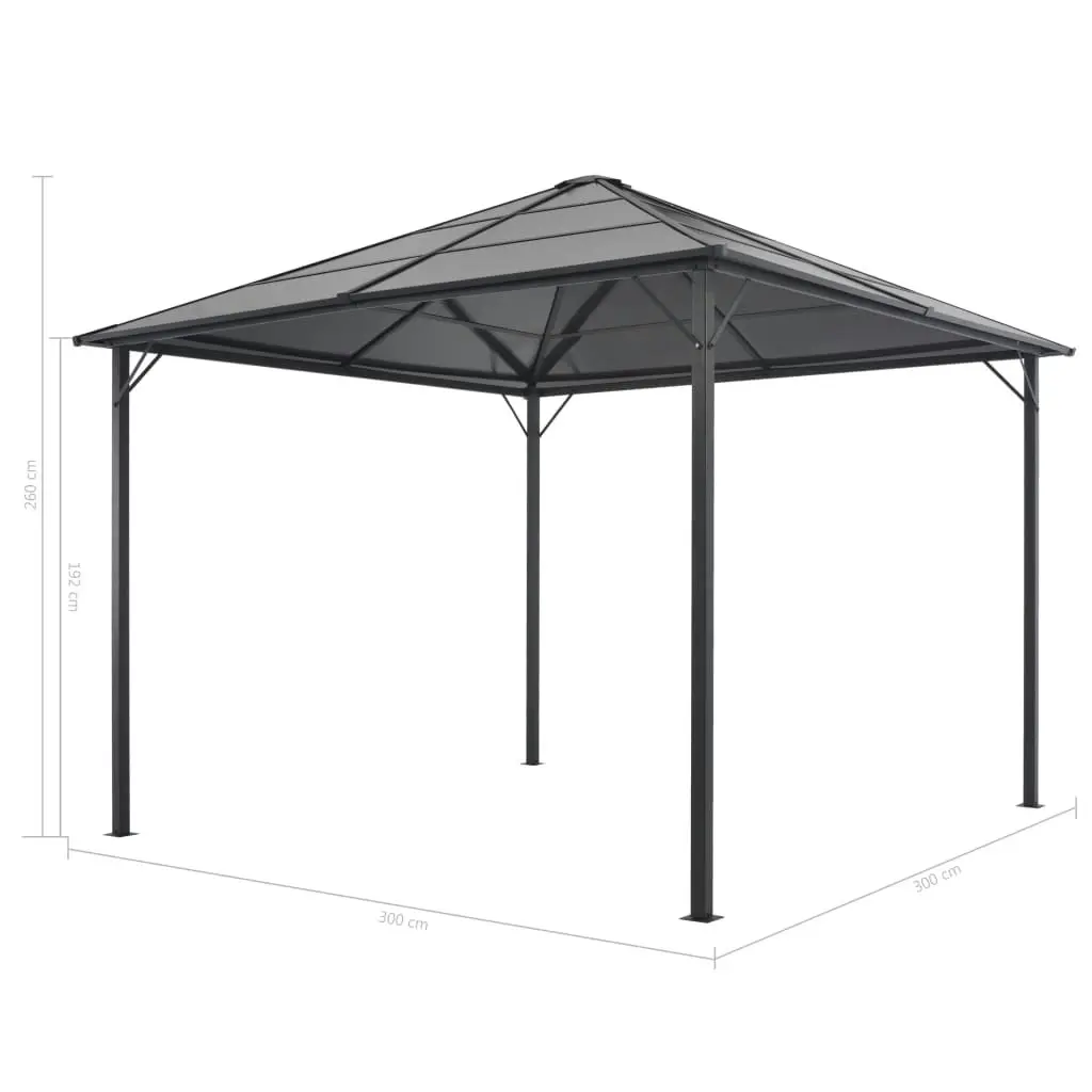 Gazebo with Roof Aluminium 3x3 m Anthracite 44641