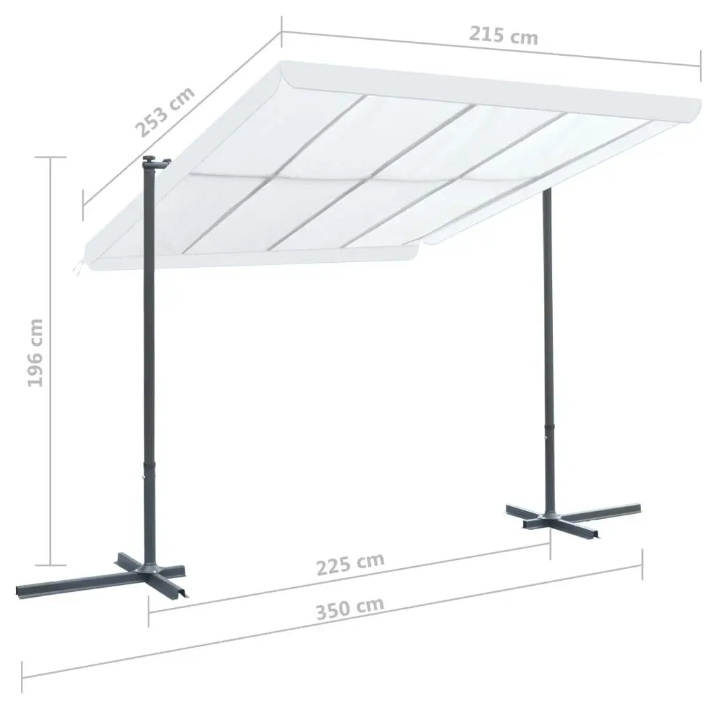 Gazebo with Tiltable Sliding Roof 350x253x196 cm Cream 44820