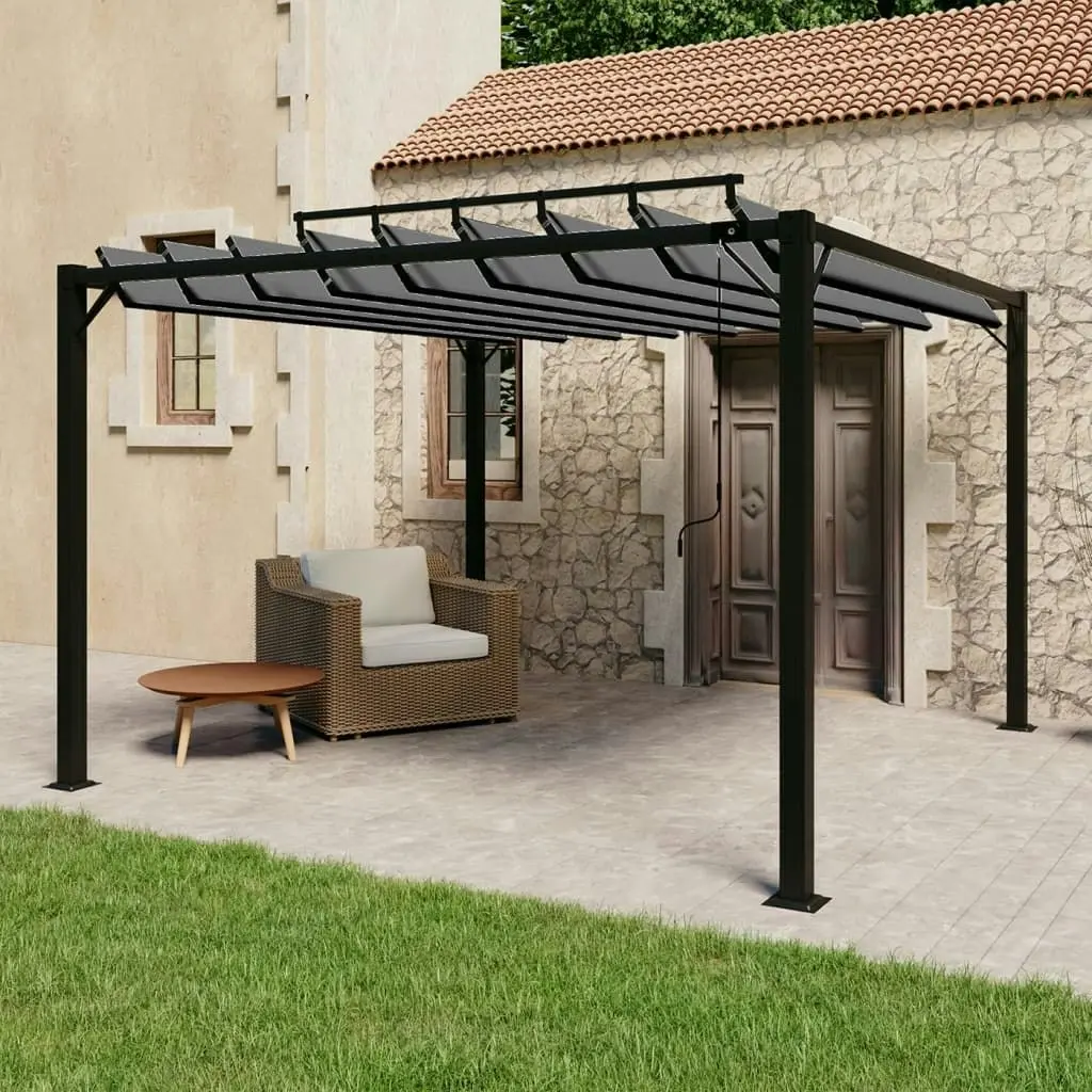 Gazebo with Louvered Roof 3x3 m Anthracite Fabric and Aluminium 313926