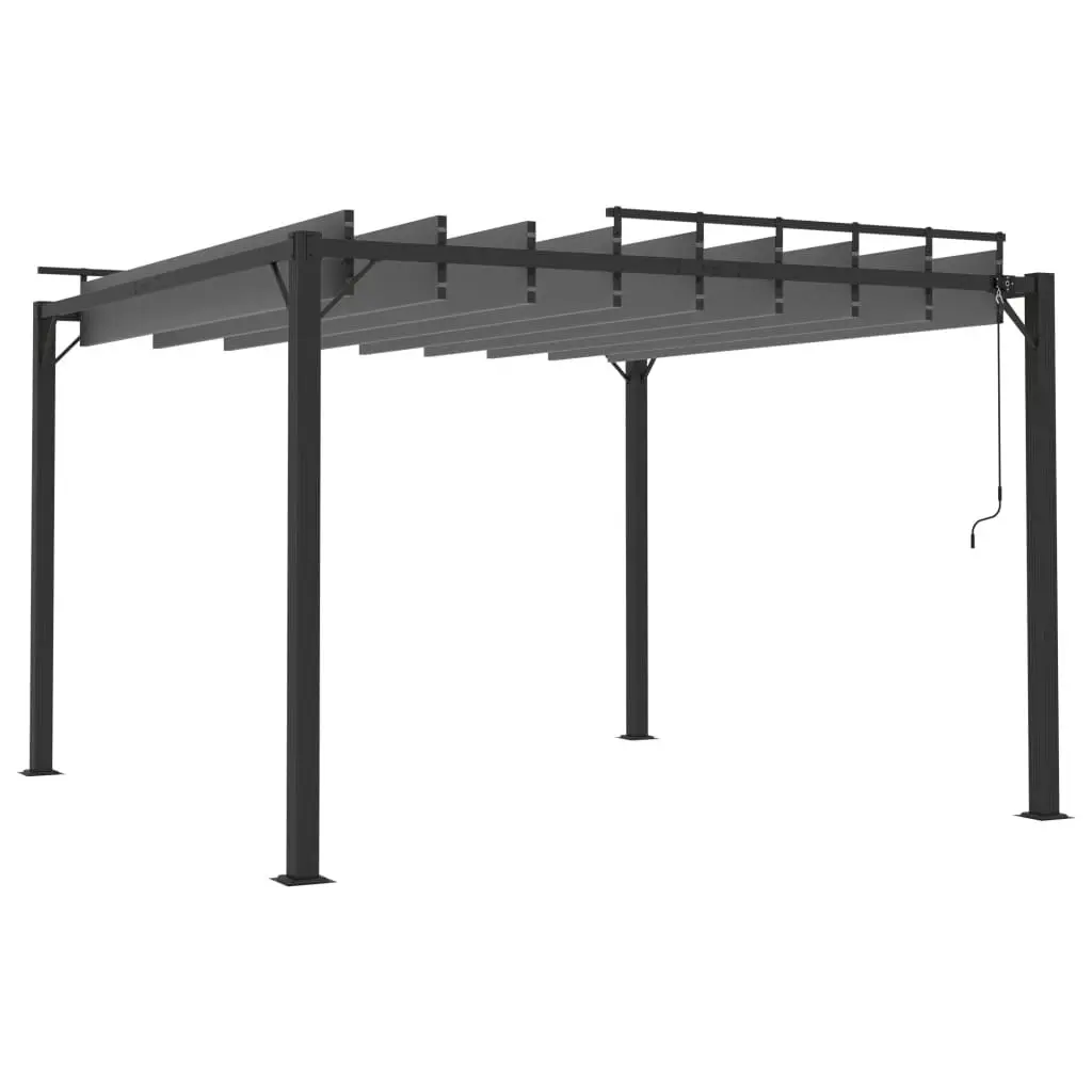 Gazebo with Louvered Roof 3x3 m Anthracite Fabric and Aluminium 313926