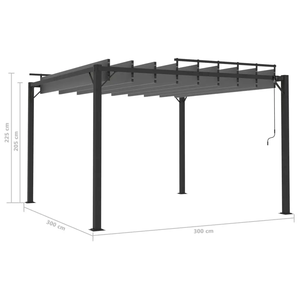 Gazebo with Louvered Roof 3x3 m Anthracite Fabric and Aluminium 313926