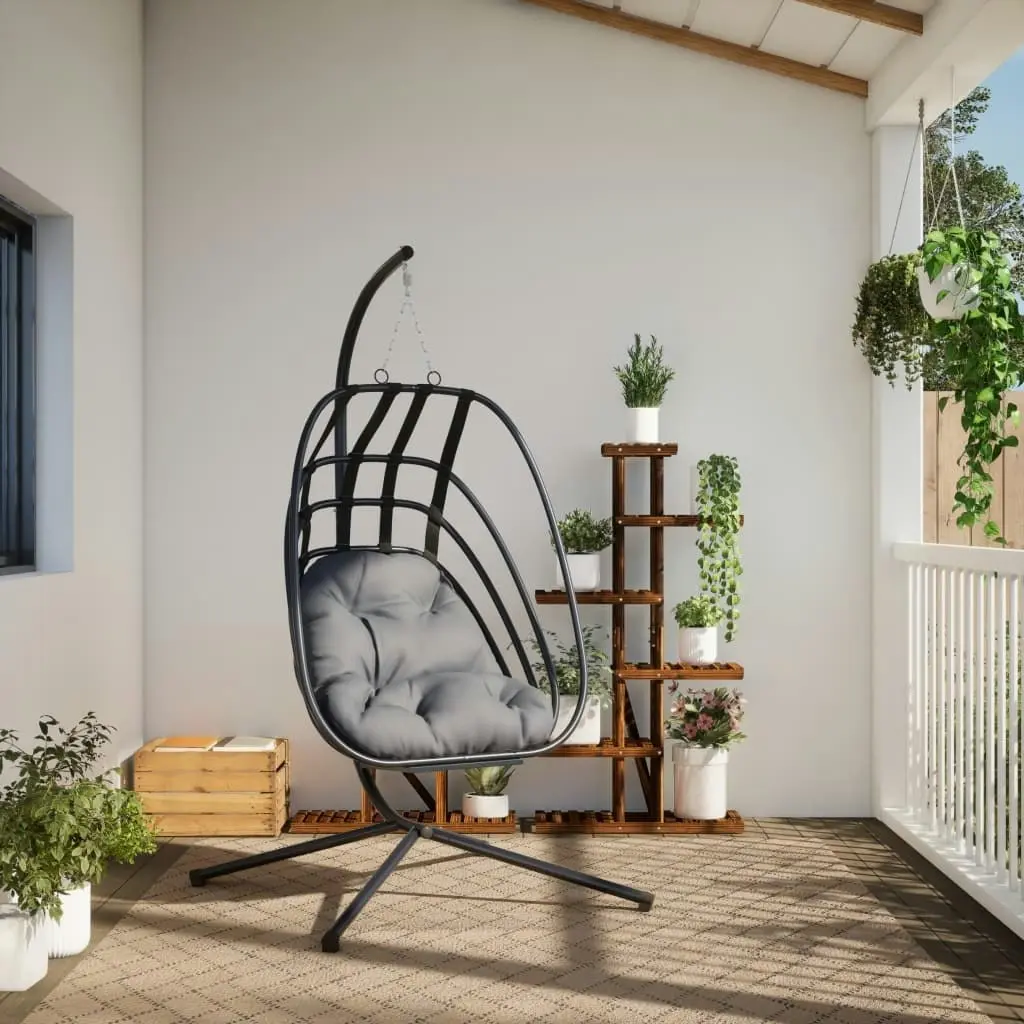 Hanging Egg Chair with Stand Anthracite Steel 4007408