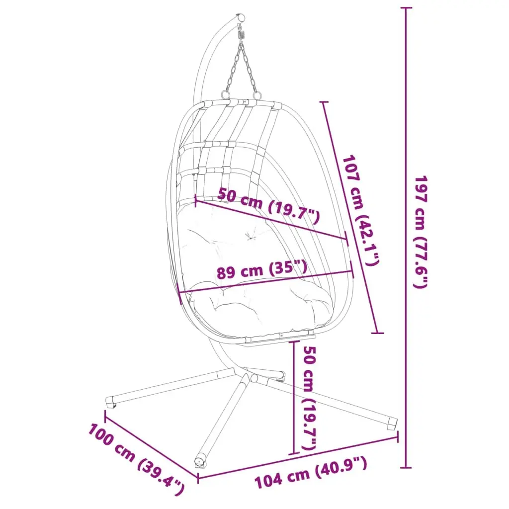 Hanging Egg Chair with Stand Anthracite Steel 4007408