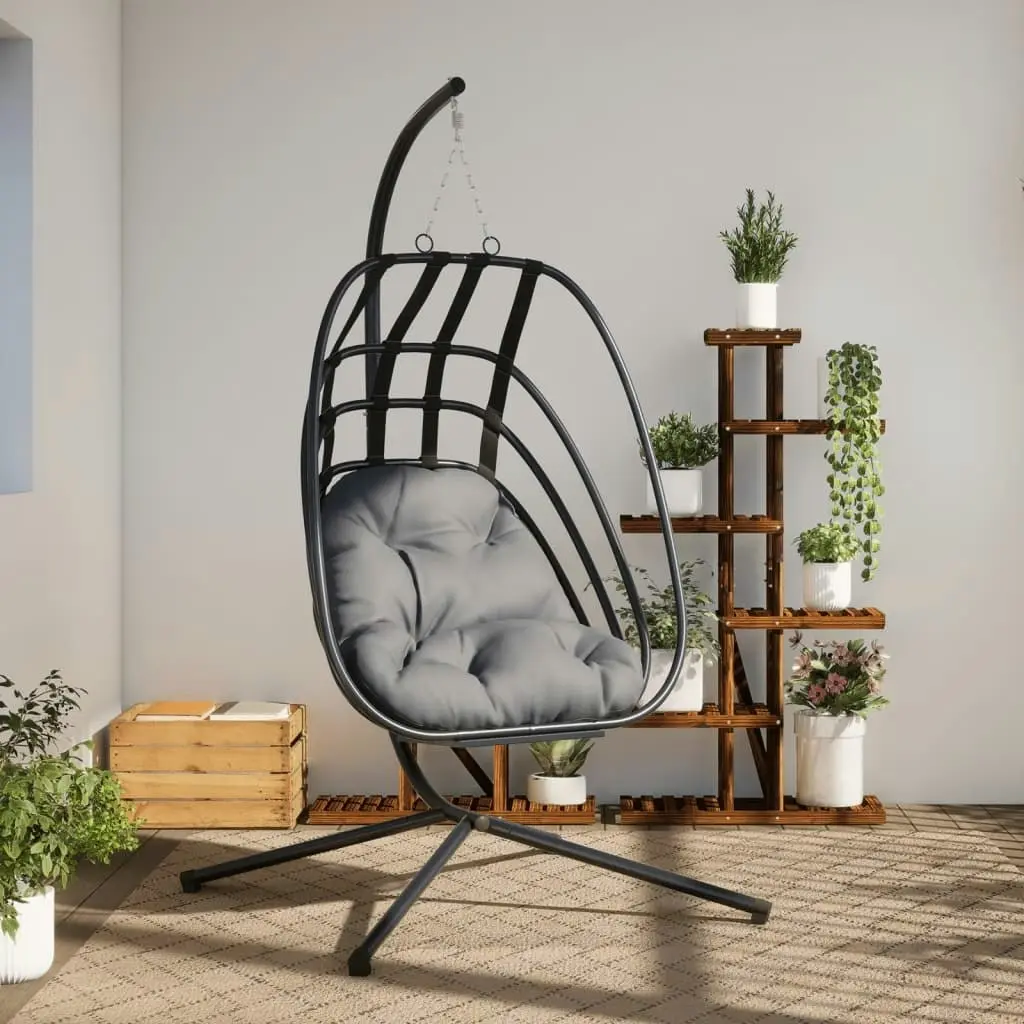 Hanging Egg Chair with Stand Anthracite Steel 4007408