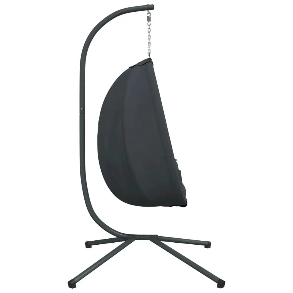 Hanging Egg Chair with Stand Anthracite Fabric and Steel 4007399