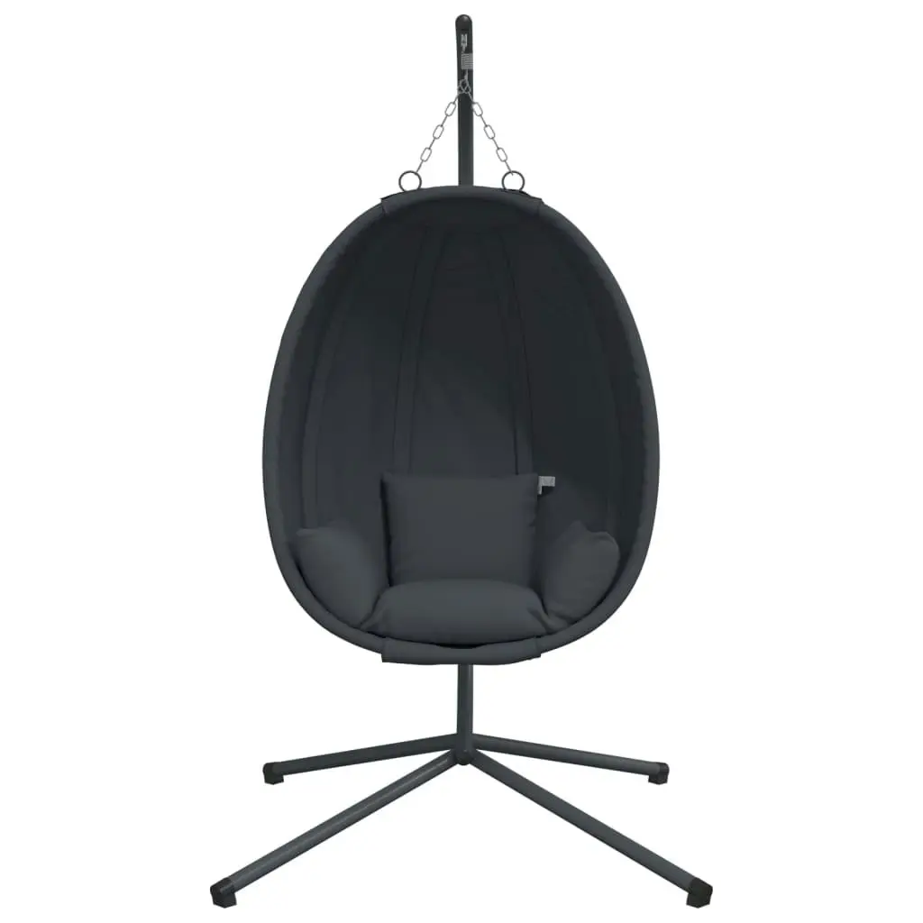 Hanging Egg Chair with Stand Anthracite Fabric and Steel 4007399