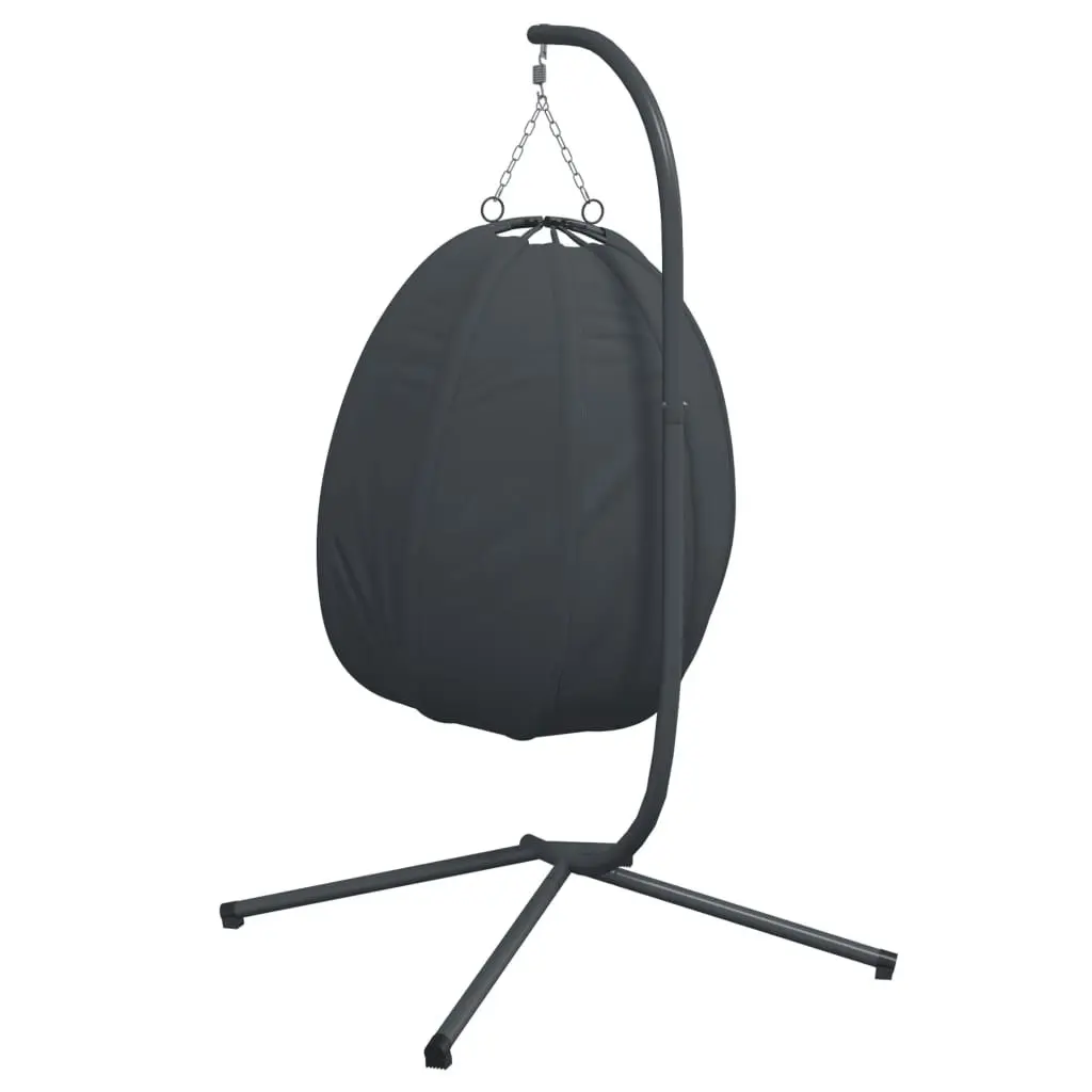 Hanging Egg Chair with Stand Anthracite Fabric and Steel 4007399