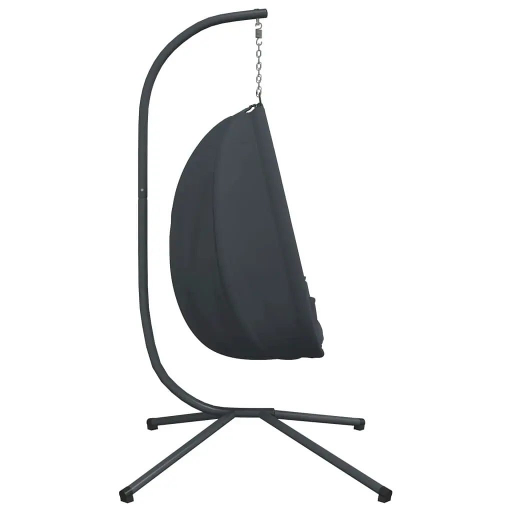 Hanging Egg Chair with Stand Anthracite Fabric and Steel 4007399