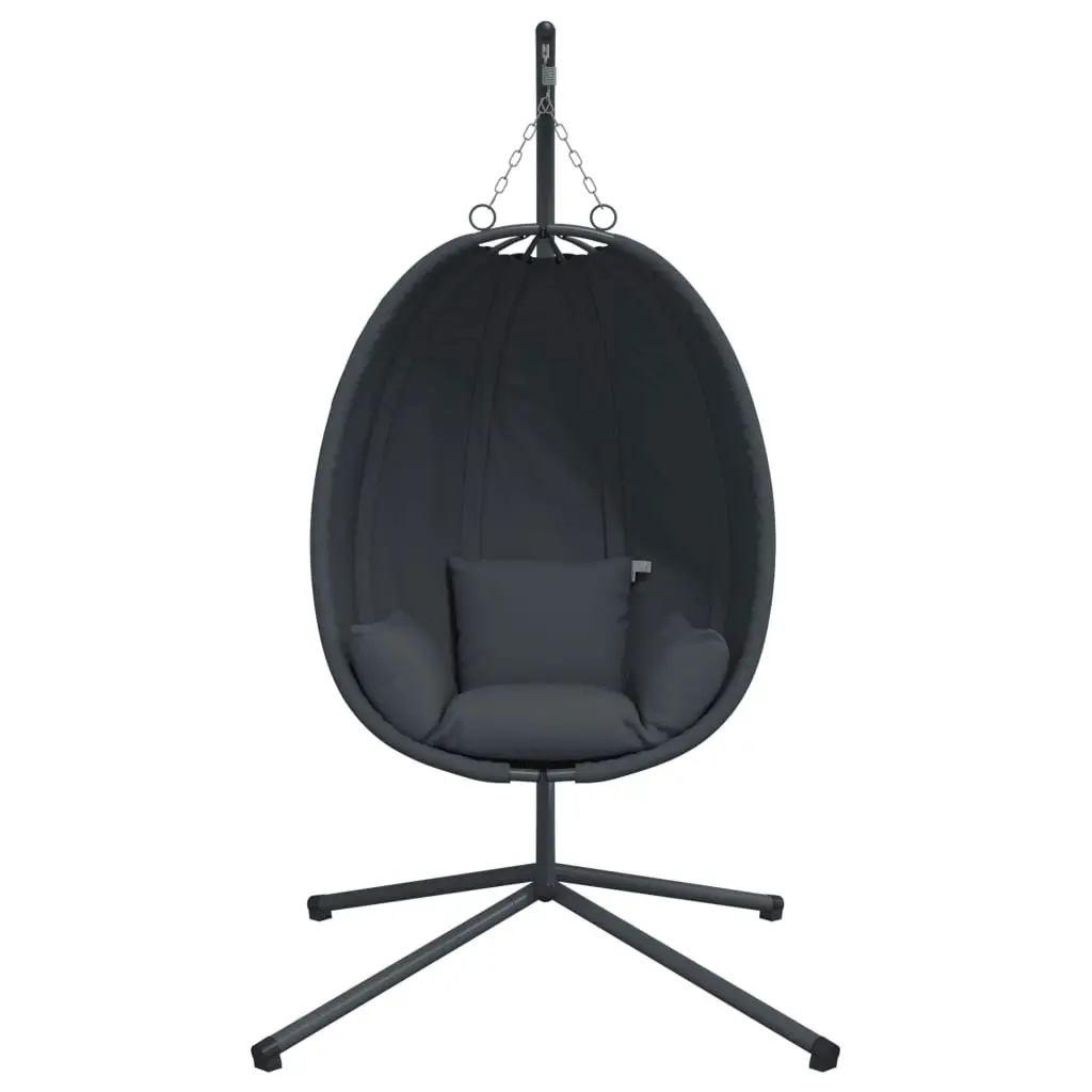 Hanging Egg Chair with Stand Anthracite Fabric and Steel 4007399