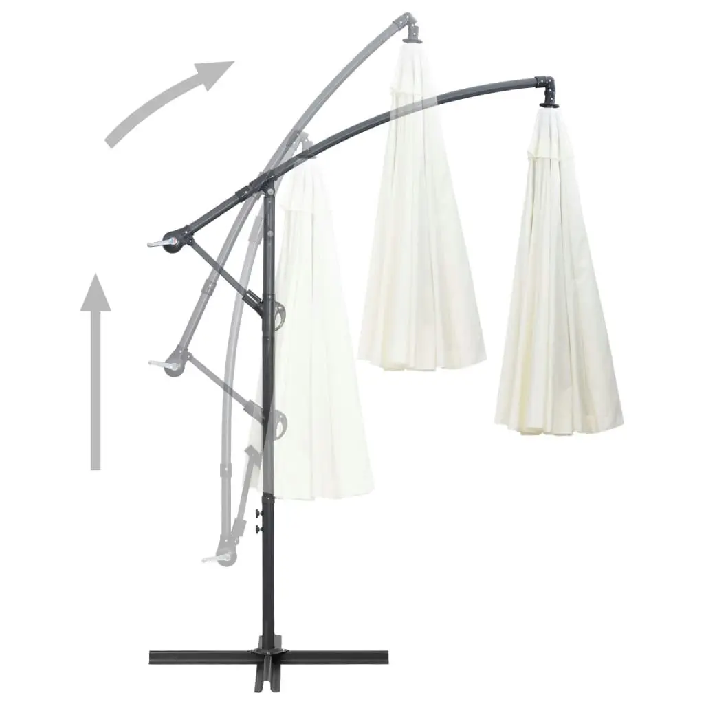 Hanging Parasol White 3 m Aluminium Pole 47220