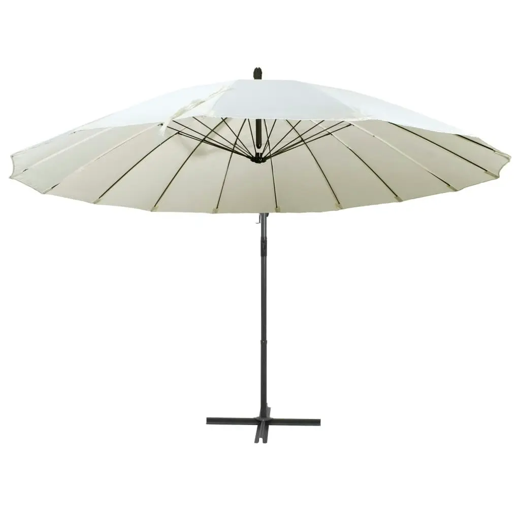 Hanging Parasol White 3 m Aluminium Pole 47220