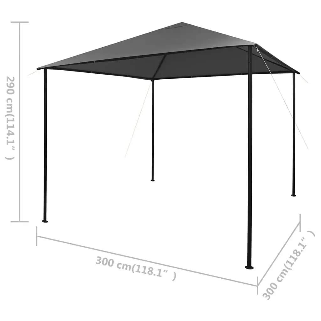 Gazebo 3x3 m Anthracite Fabric and Steel 180 g/mÂ² 312240