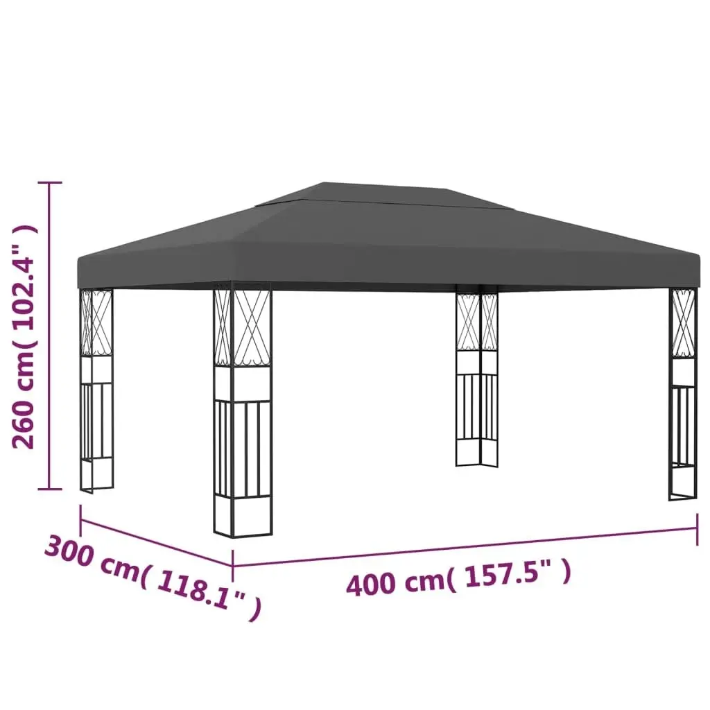 Gazebo 3x4 m Anthracite Fabric 48008