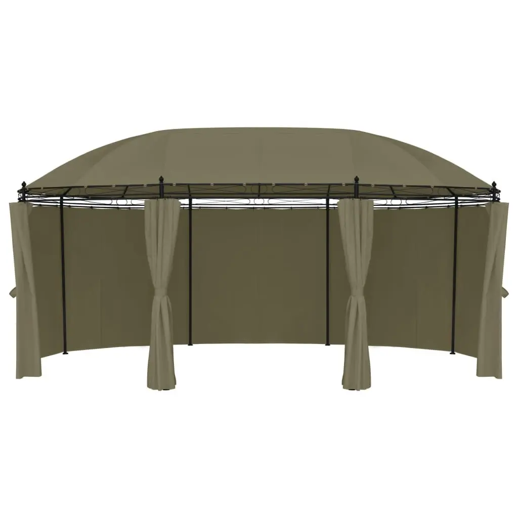 Gazebo with Curtains 520x349x255 cm Taupe 180 g/m?? 312231