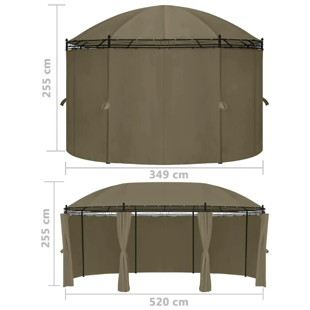 Gazebo with Curtains 520x349x255 cm Taupe 180 g/m?? 312231