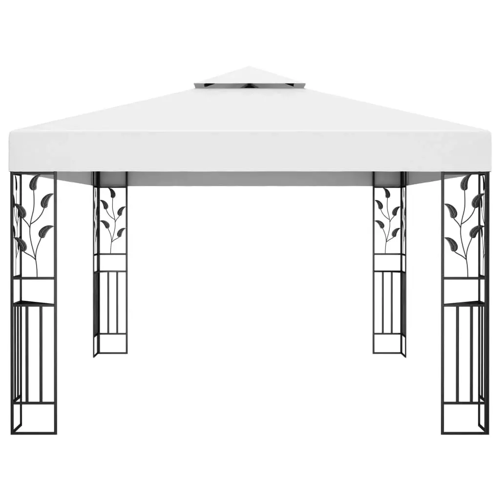 Gazebo with Double Roof 3x4 m White 48030