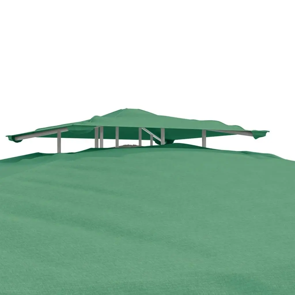 Gazebo with Double Roof Green 3x3x2.68 m Fabric 362626