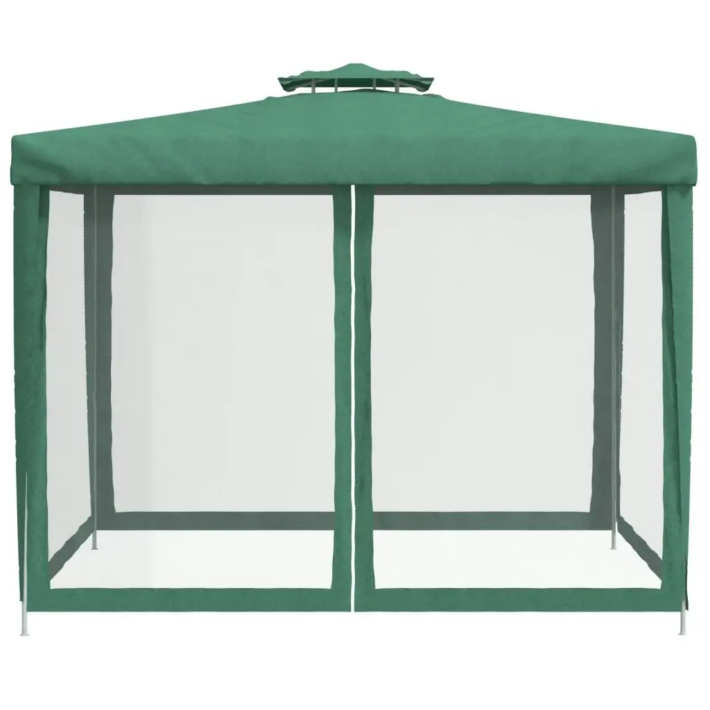 Gazebo with Double Roof Green 3x3x2.68 m Fabric 362626