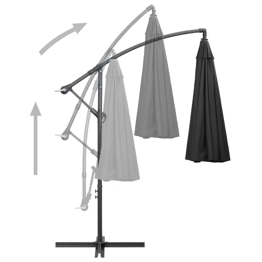 Hanging Parasol Anthracite 3 m Aluminium Pole 47222