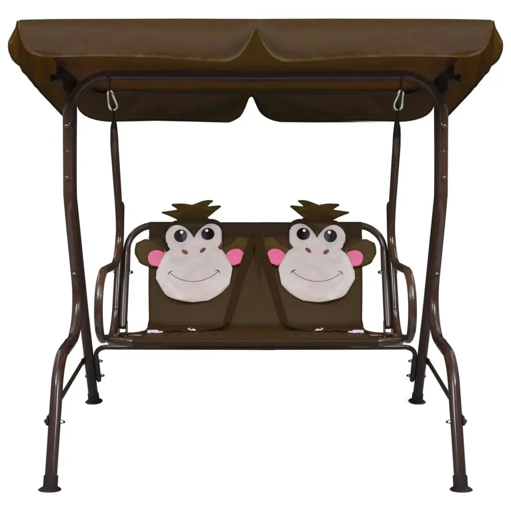 Kids Swing Bench Brown 115x75x110 cm Fabric 48097